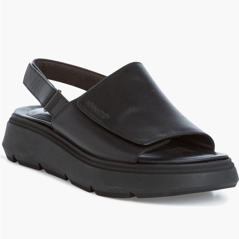 Tamaris Lally Black Leather Slingback Platform Sandals, EU Sz 40, Worn once